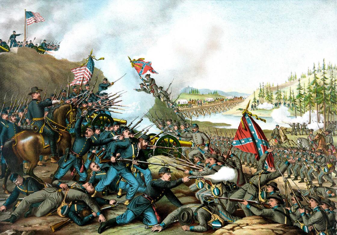 Battle of Franklin, by Kurz and Allison (1891)
