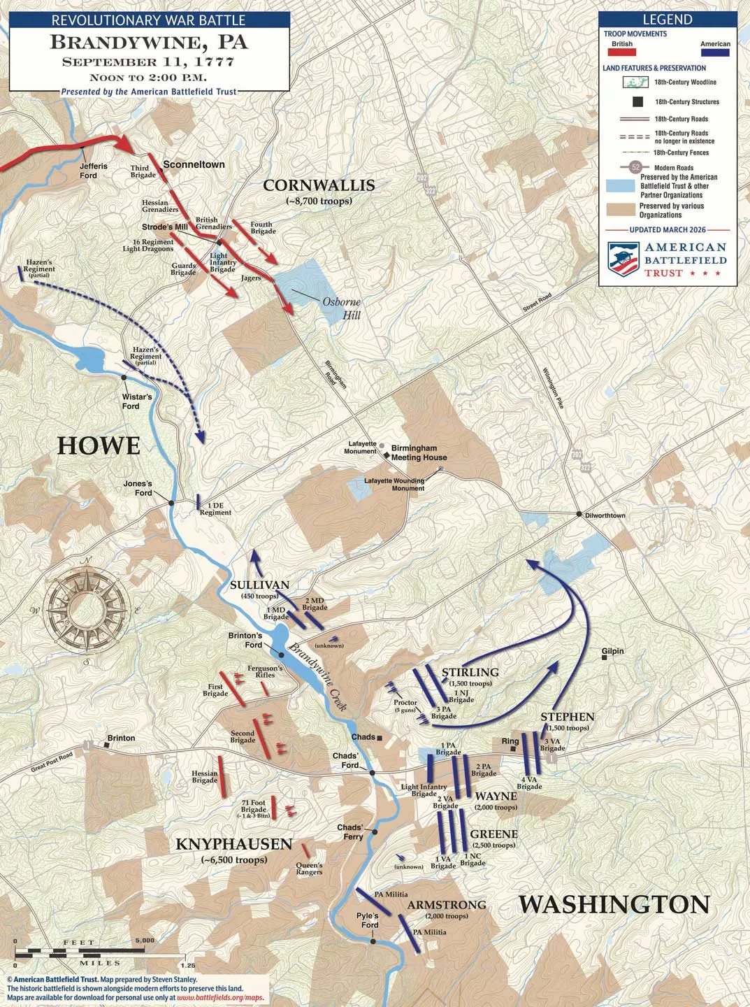 Brandywine | Sep 11, 1777 | Noon - 2:00 pm