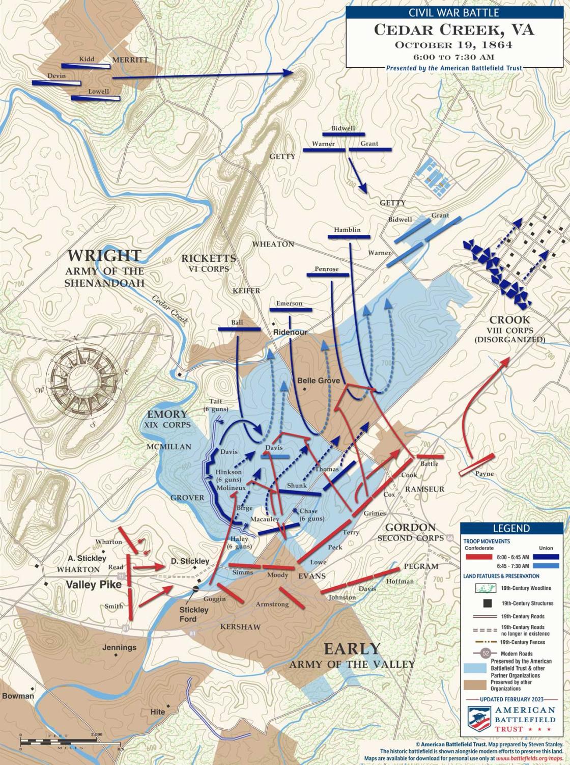 Cedar Creek | The Confederate Assault | Oct 19, 1864 | 6:00 - 7:30 am (February 2023)