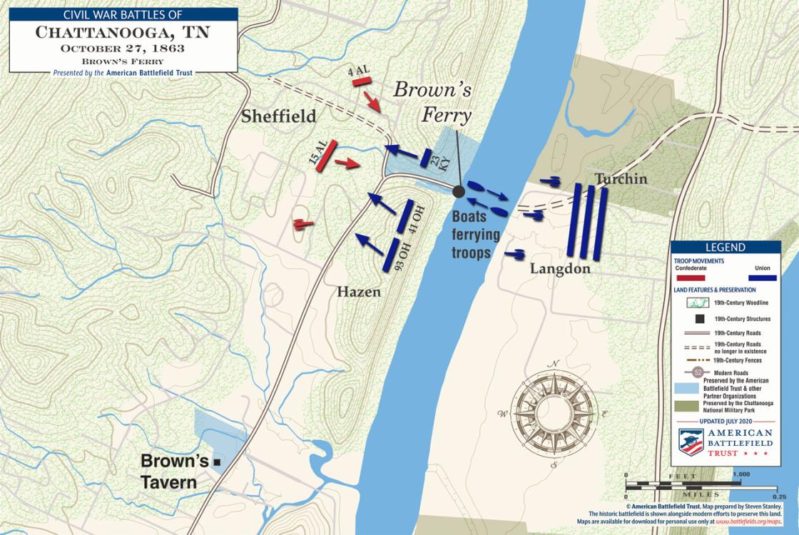 Chattanooga | Browns Ferry | Oct 27, 1863 Battle Map