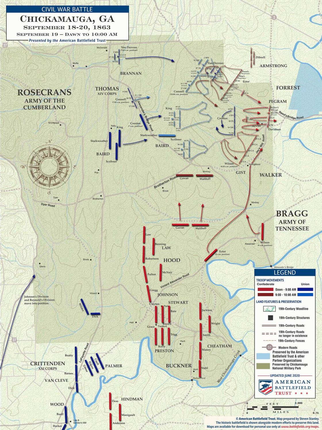 Chickamauga | Sept 19, 1863 | Dawn - 10 am Battle Map