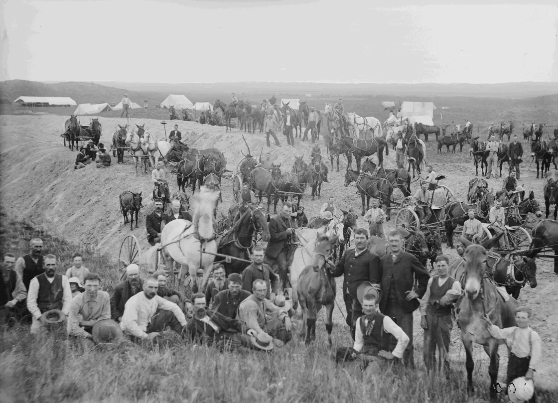Burlington and Missouri River Railroad construction, 1886