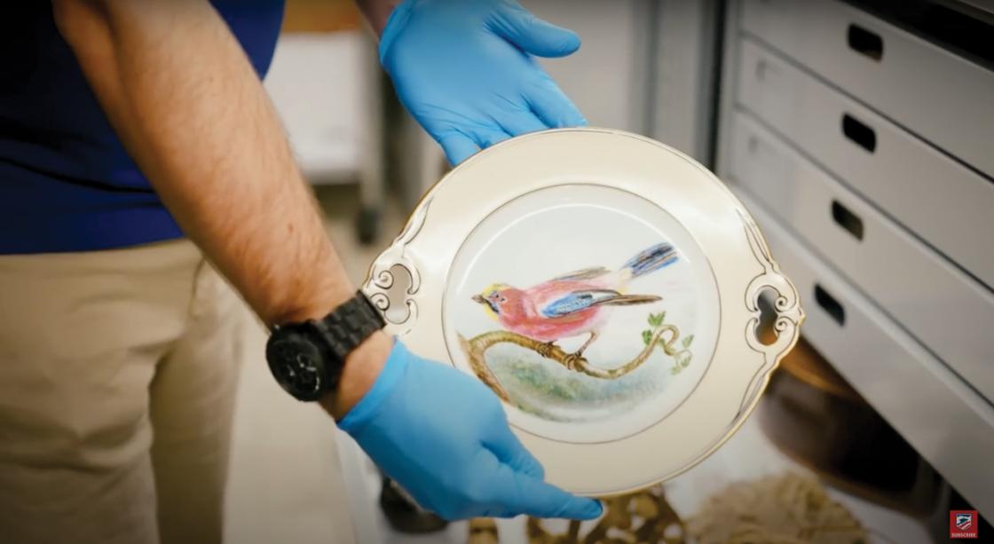 Plate from a tea set belonging to Winnie Davis, daughter of Jefferson Davis.