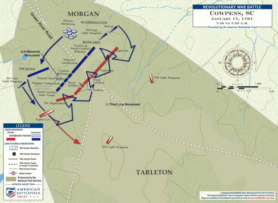Cowpens | Jan 17, 1781 |  7:40 - 7:50 am