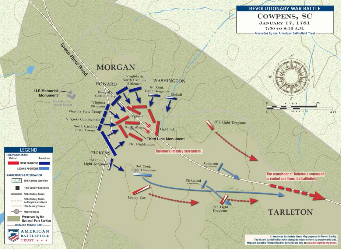 Cowpens | Jan 17, 1781 | 7:50 - 8:10 am