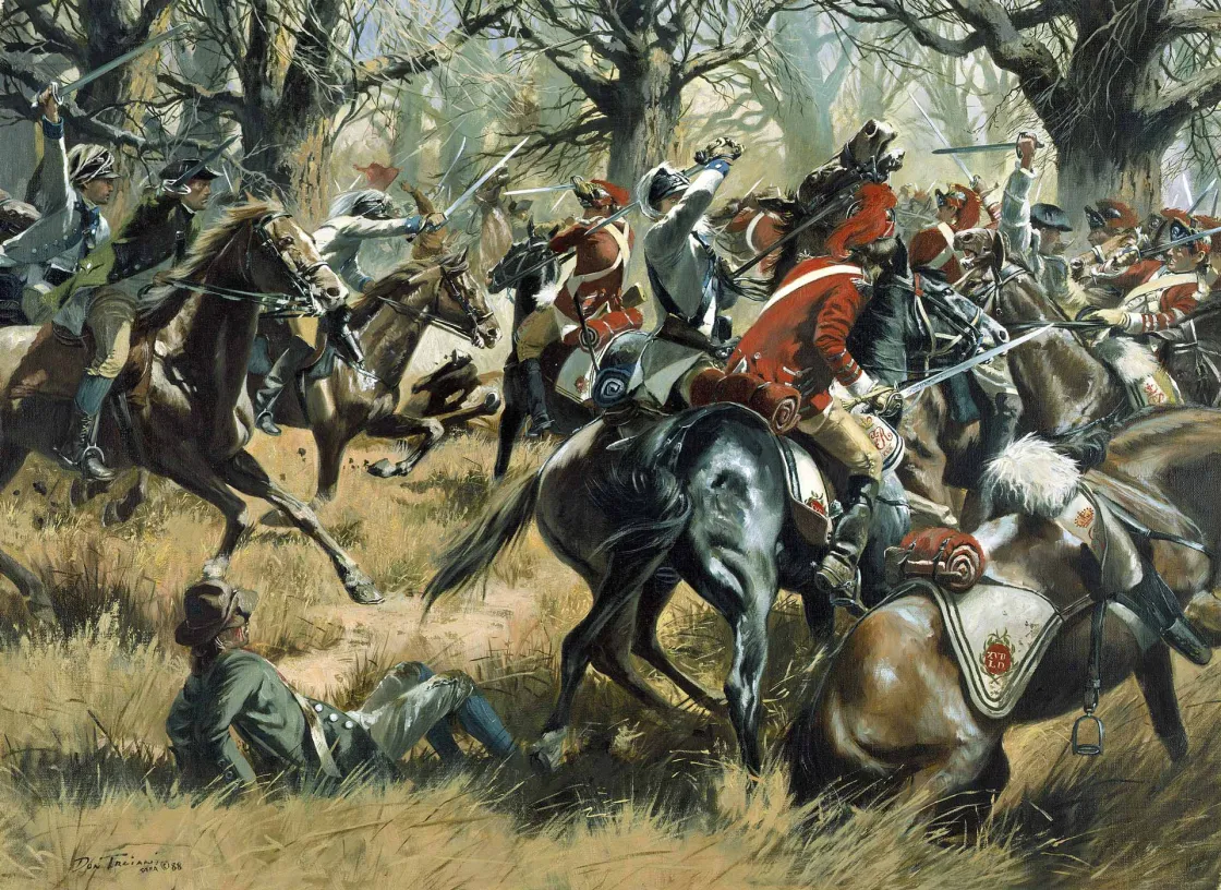 Image of painting by Don Troiani depicting the Battle of Cowpens