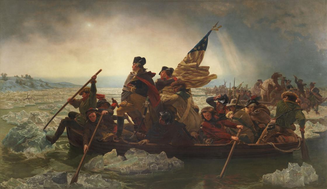 A depiction of Washington's attack on the Hessians at Trenton on December 25, 1776.