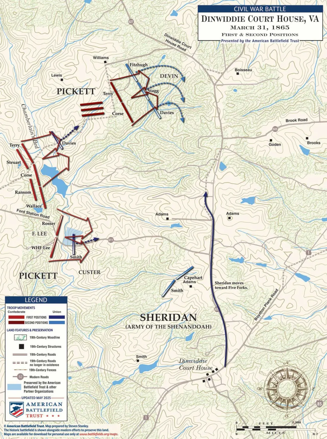 Dinwiddie Court House | First and Second Positions | Mar 31, 1865