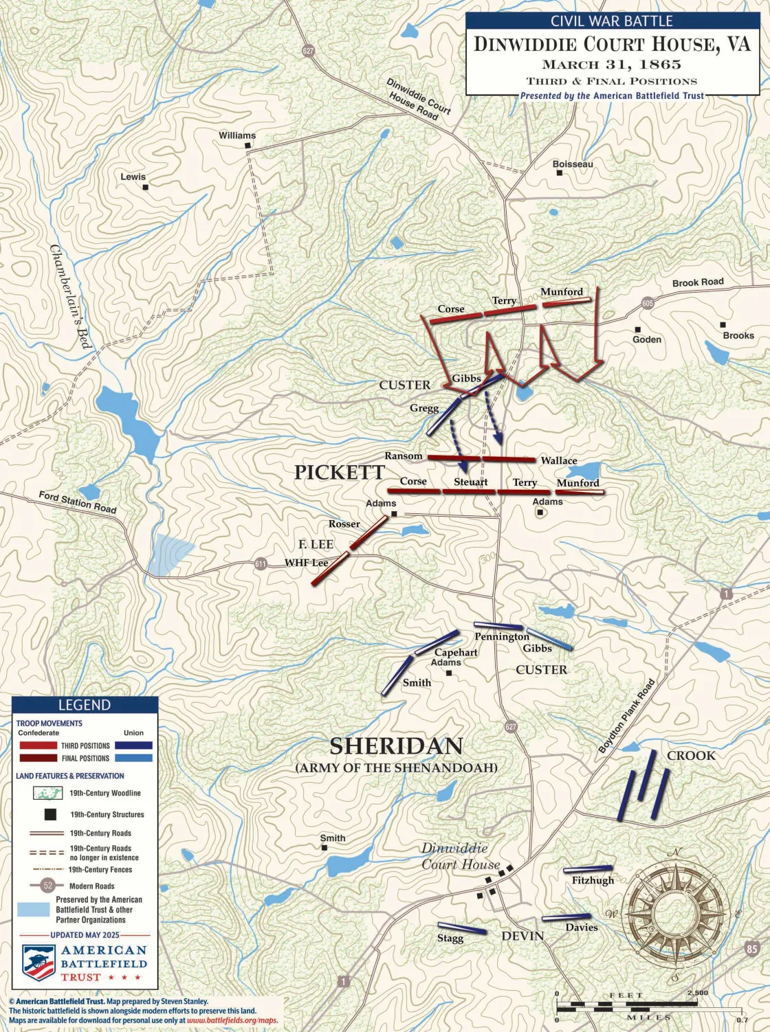 Dinwiddie Court House | Third and Final Positions | Mar 31, 1865