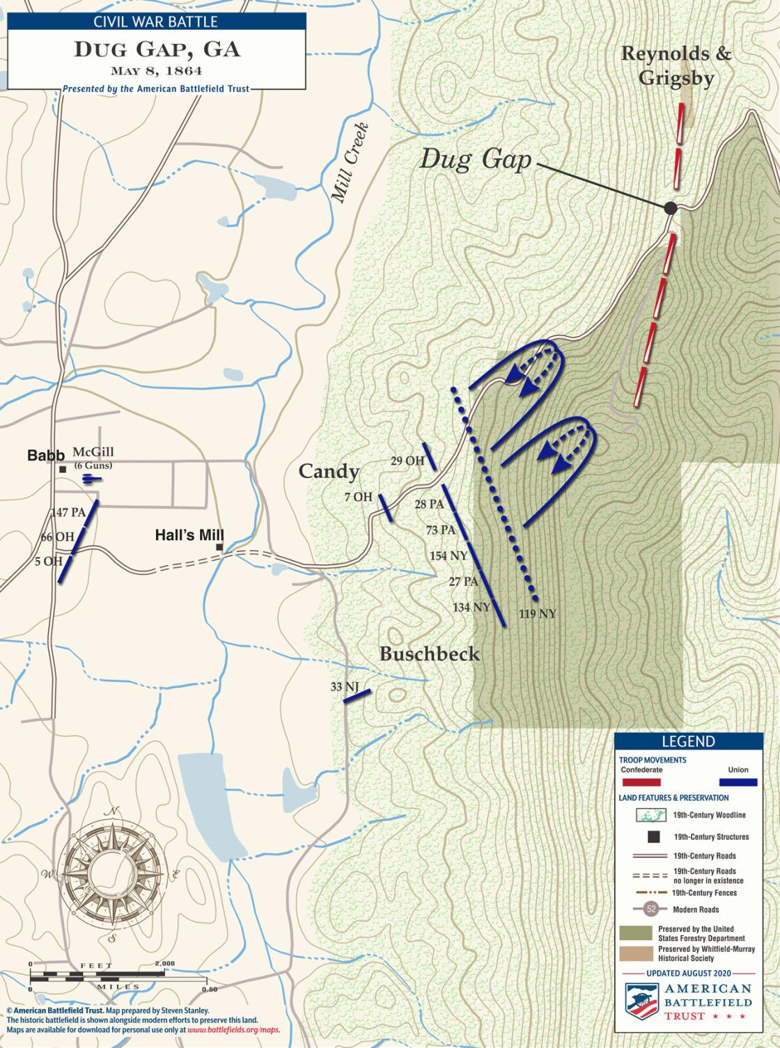 Dug Gap - May 8, 1864 Battle Map