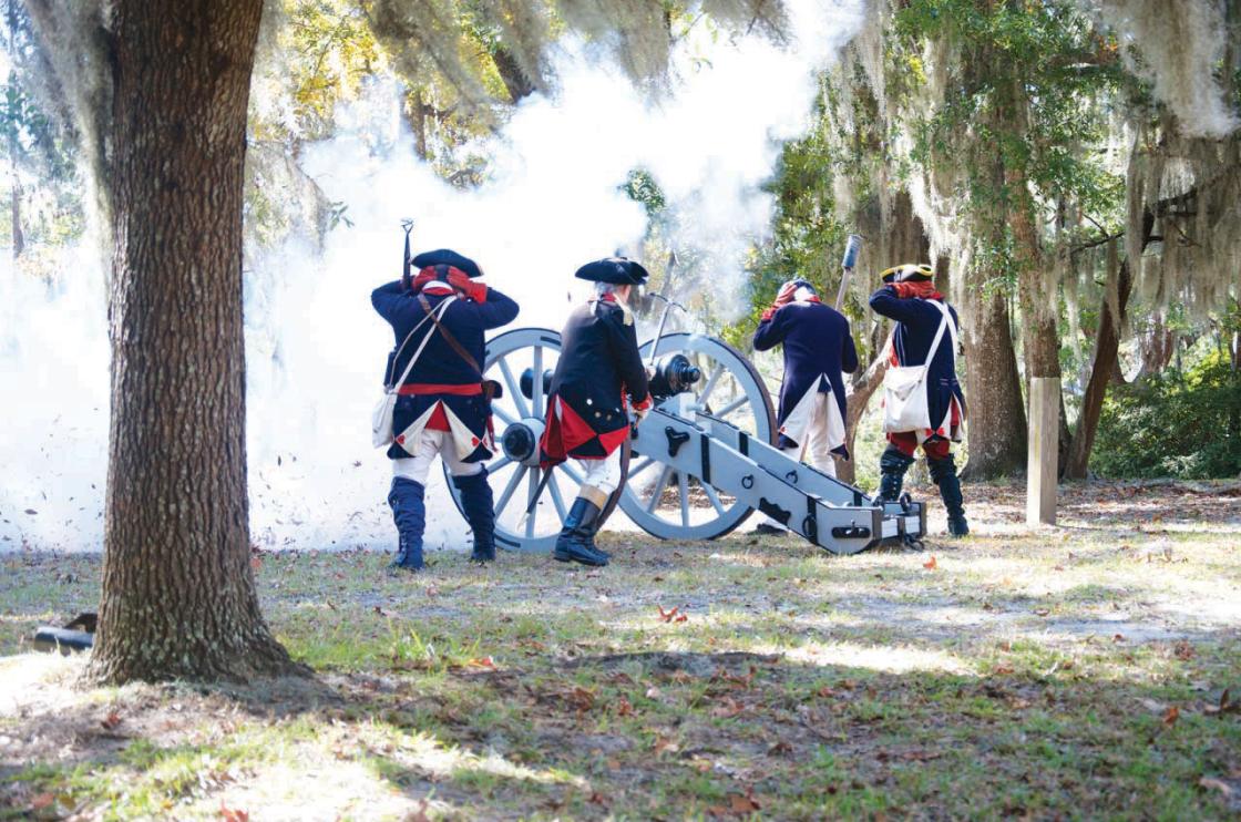 An artillery demonstration at Fort Morris State Historical Site, Midway, Ga.