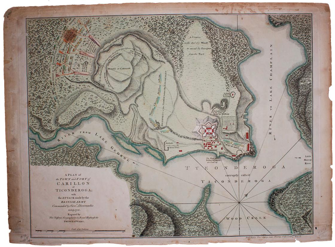 A plan of the town and Fort of Carillon at Ticonderoga