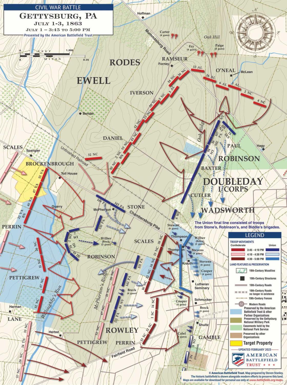 Gettysburg | McPherson’s, Oak and Seminary Ridges | July 1, 1863 | 3:45 to 5:00 pm