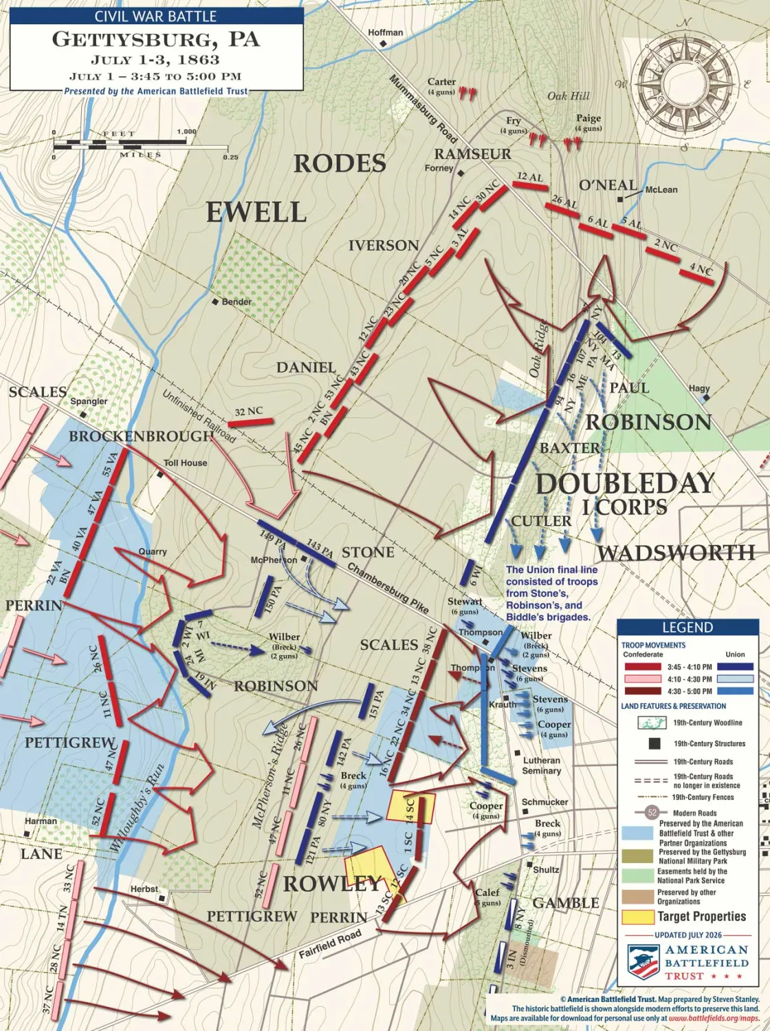 \Gettysburg | McPherson’s, Oak and Seminary Ridges | July 1, 1863 | 3:45-5 pm