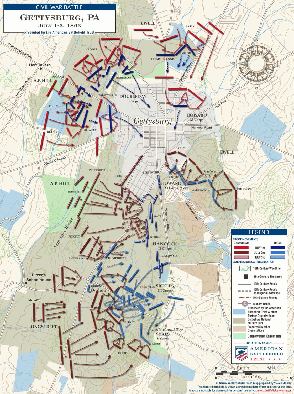 Gettysburg July 1 3 1863 American Battlefield Trust