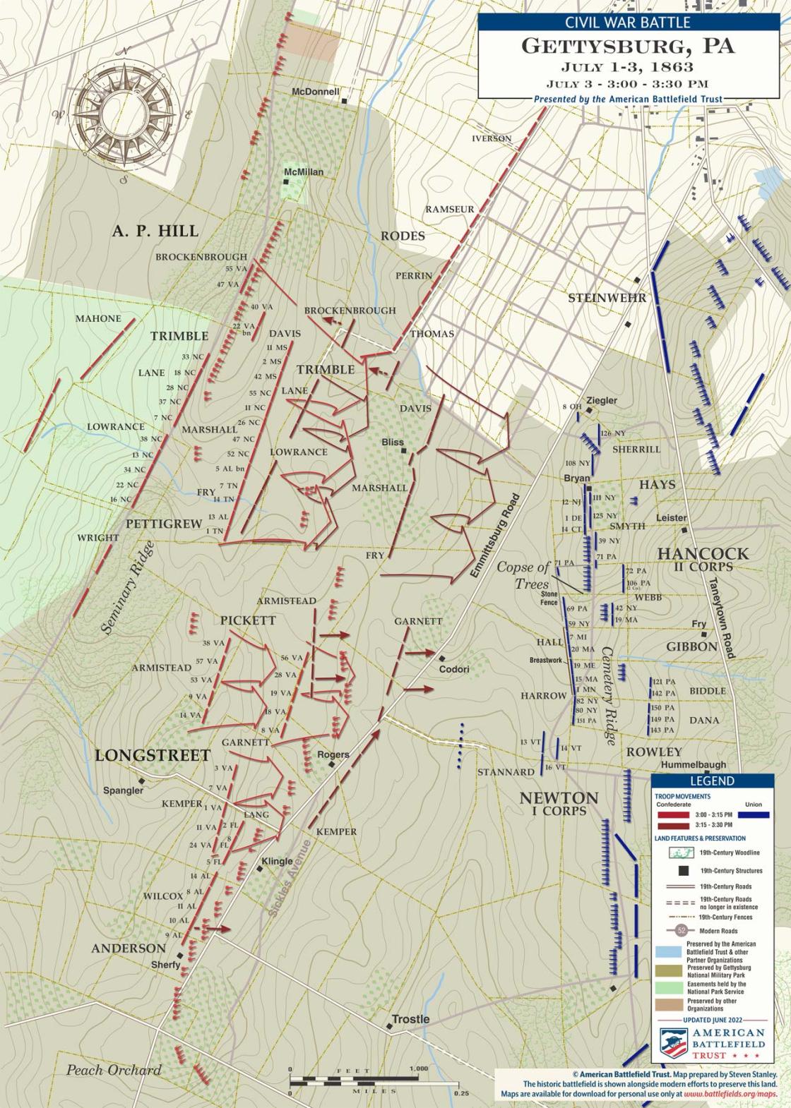 Gettysburg | Pickett's Charge | July 3, 1863 | 3:00-3:30 pm (June 2022)