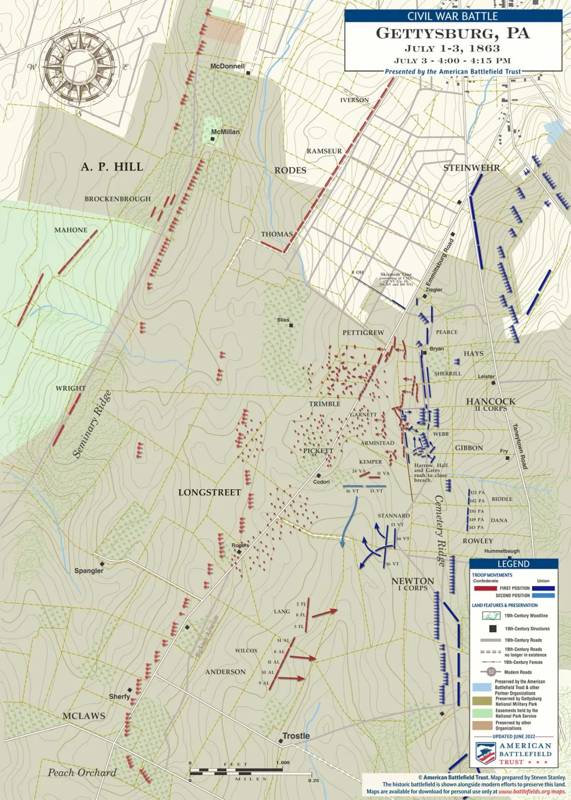 Gettysburg | Pickett's Charge | July 3, 1863 | 3:45-4:15 pm (June 2022)