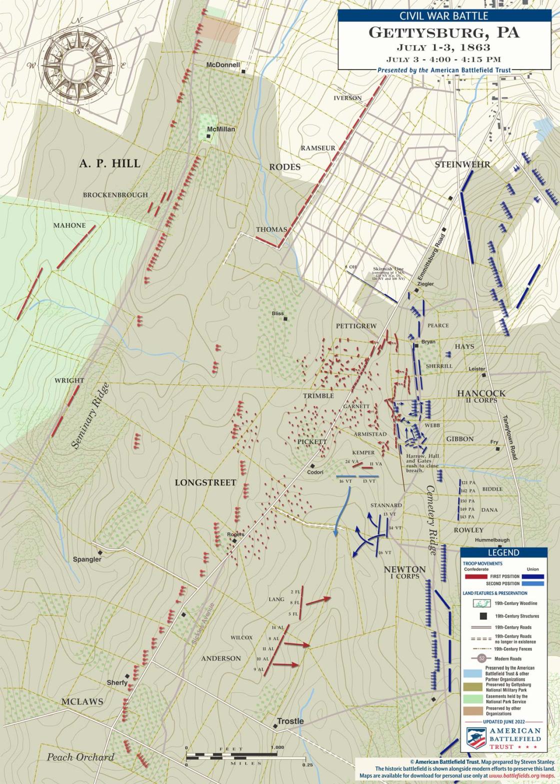Gettysburg | Pickett's Charge | July 3, 1863 | 3:45-4:15 pm (June 2022)