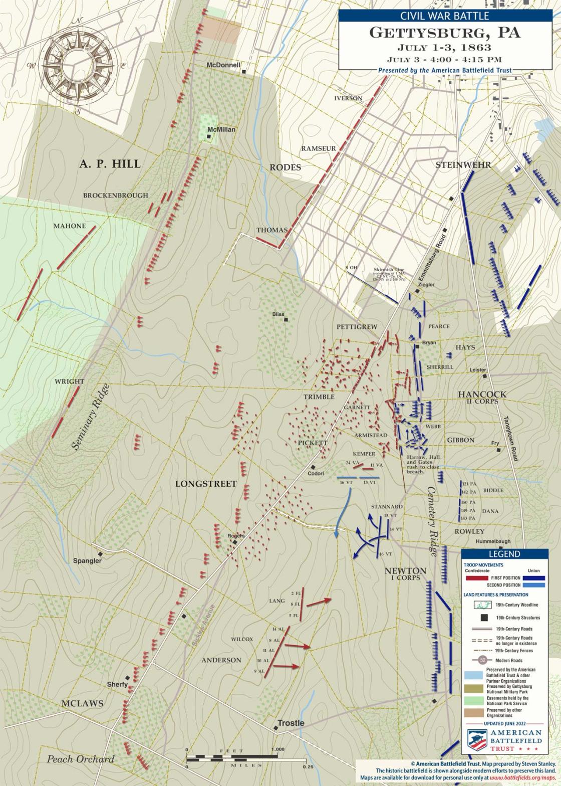 Gettysburg | Pickett's Charge | July 3, 1863 | 3:45-4:15 pm (June 2022)
