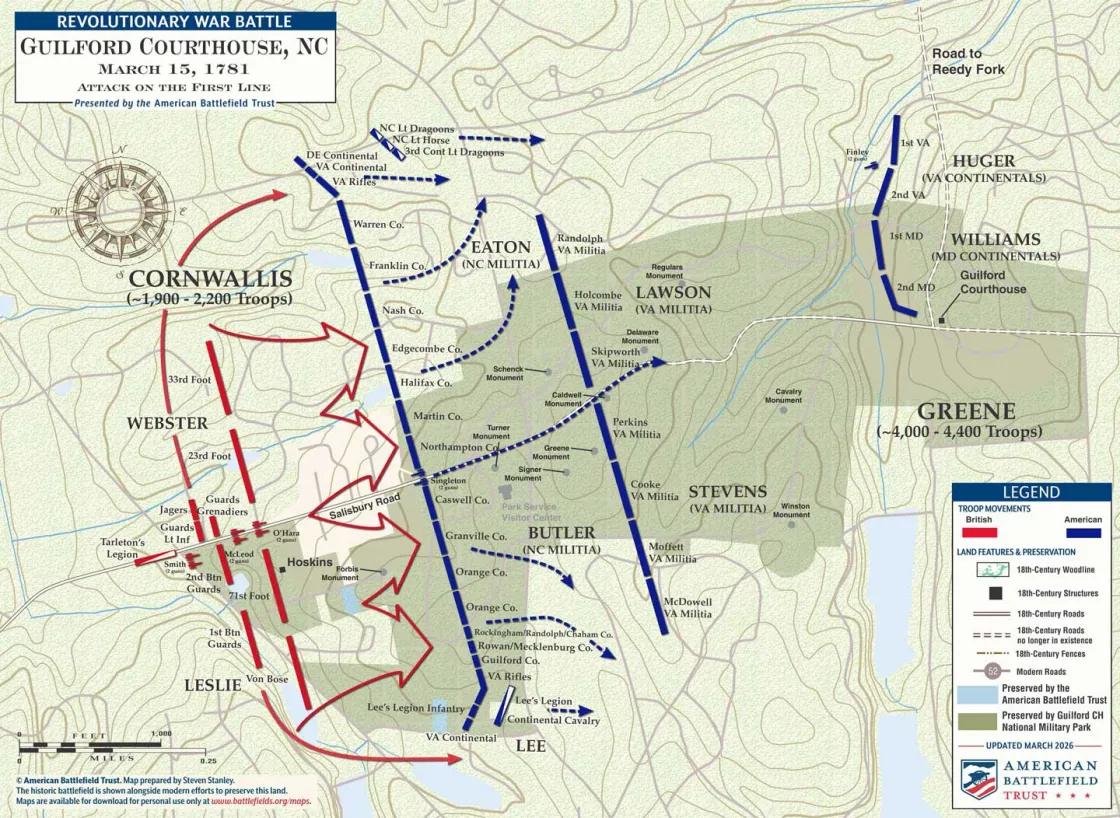 Guilford Courthouse | Mar 15, 1781 | First Line