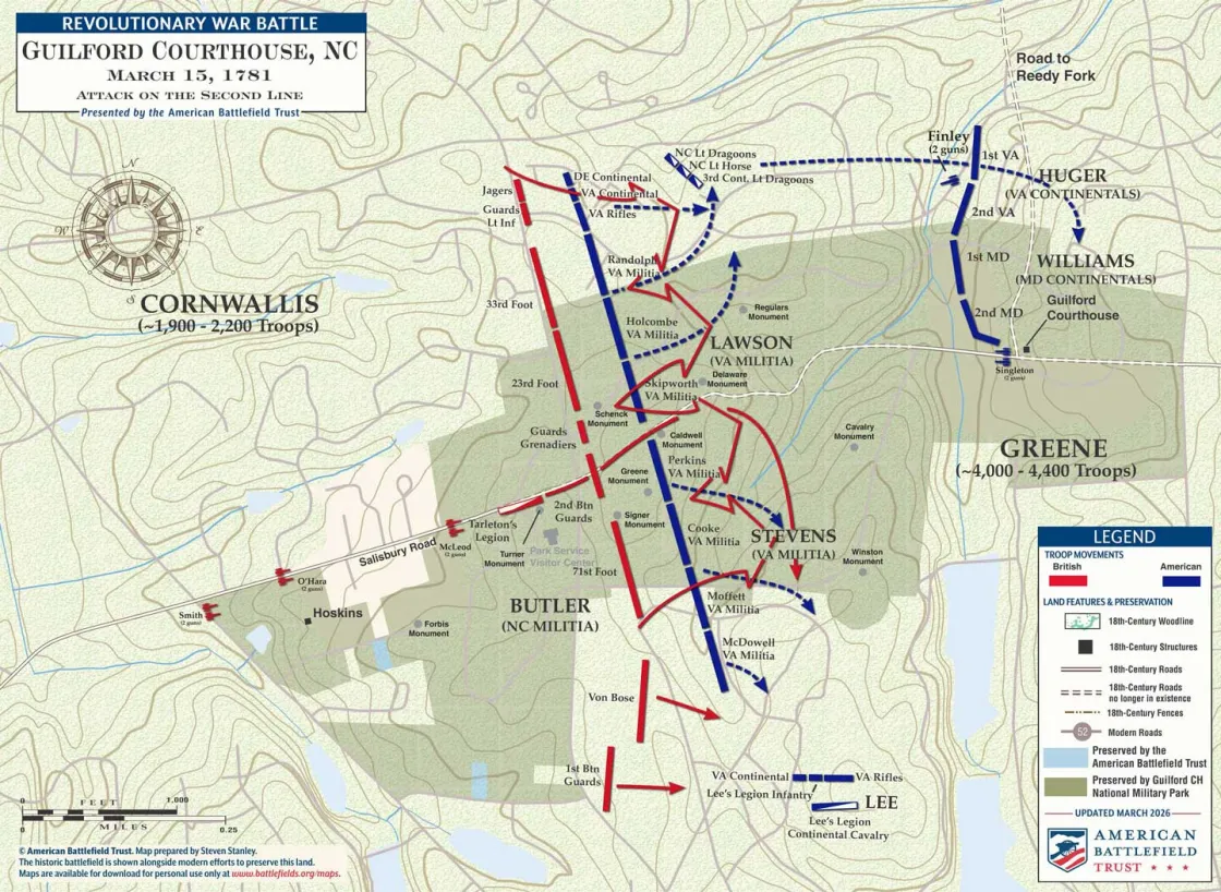Guilford Courthouse | Mar 15, 1781 | Second Line
