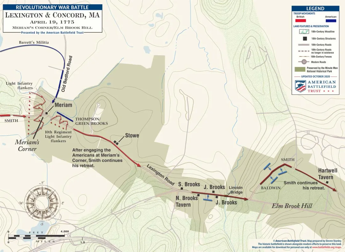 Lexington & Concord | Apr 19, 1775 | Meriam's Corner/Elm Brook Hill