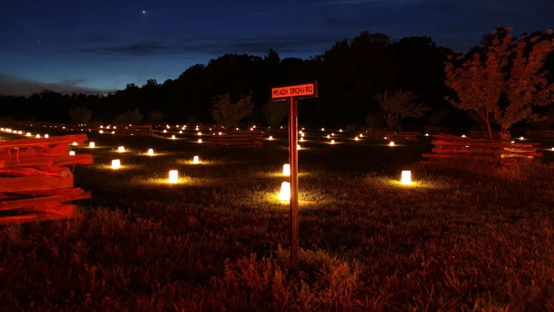 Luminaries light the Peach Orchard, Shiloh National Military Park, Tenn.