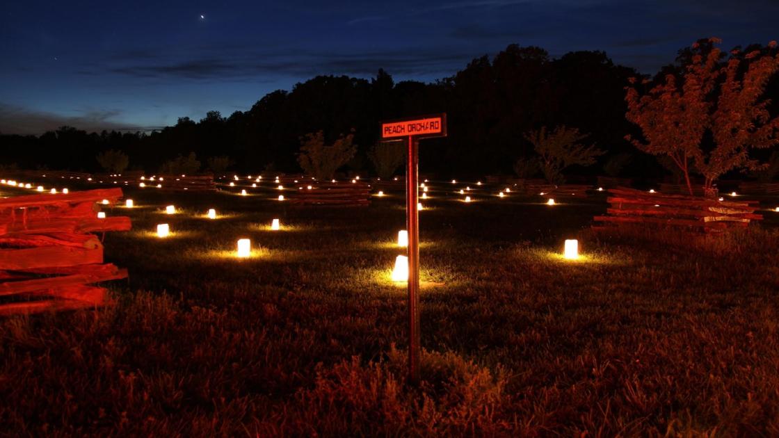 Luminaries light the Peach Orchard, Shiloh National Military Park, Tenn.