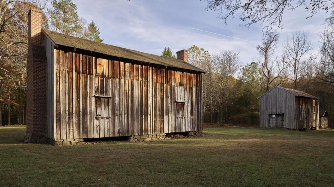 Original 1851 slave dwellings at Horton Grove, Stagville State Historic Site