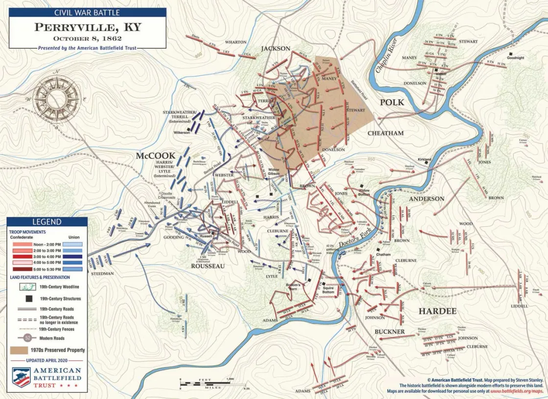 Perryville | October 8, 1862 | Preserved Land in the 1970s