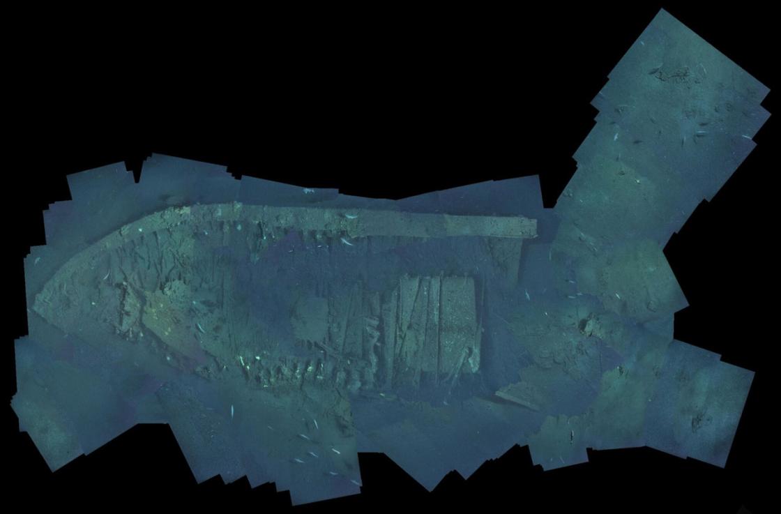 Photomosaic produced in 2006 of USS Monitor wreck.