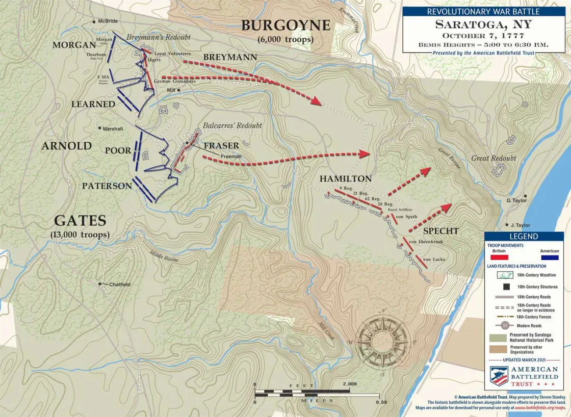 Saratoga | Bemis Heights | Oct 7, 1777 | 5:00 - 6:30 pm