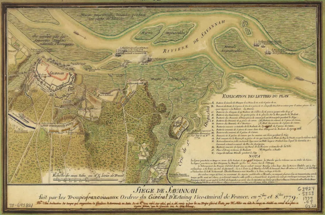 A map of the Siege of Savannah