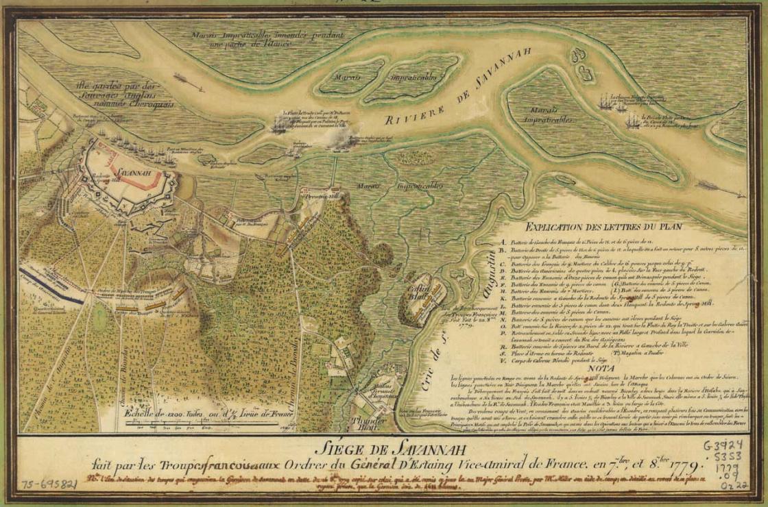 A map of the Siege of Savannah