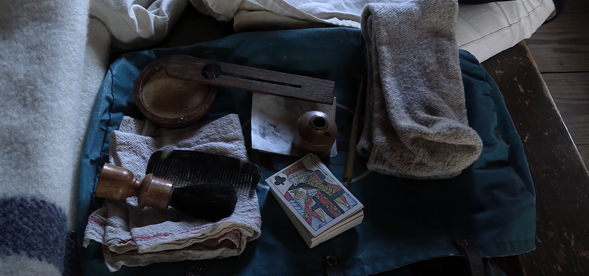 Image of items stored in soldier's knapsacks in the War of 1812.
