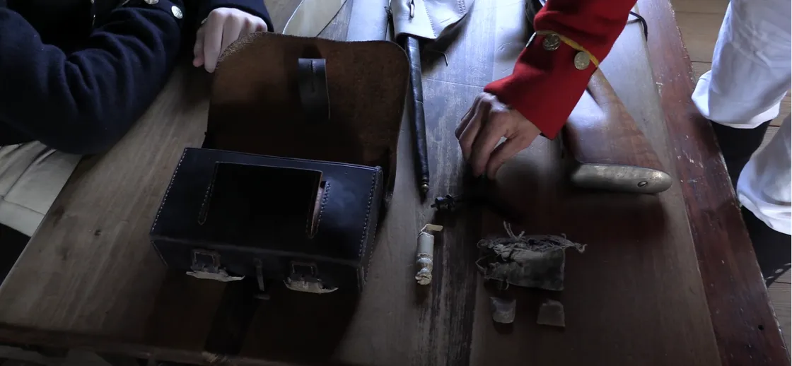 Image of musket equipment used in the War of 1812.