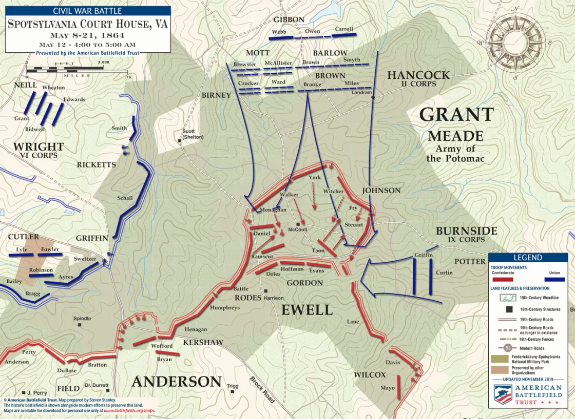 Spotsylvania Court House | May 12, 1864 | 4:00 - 5:00 am (November 2019)