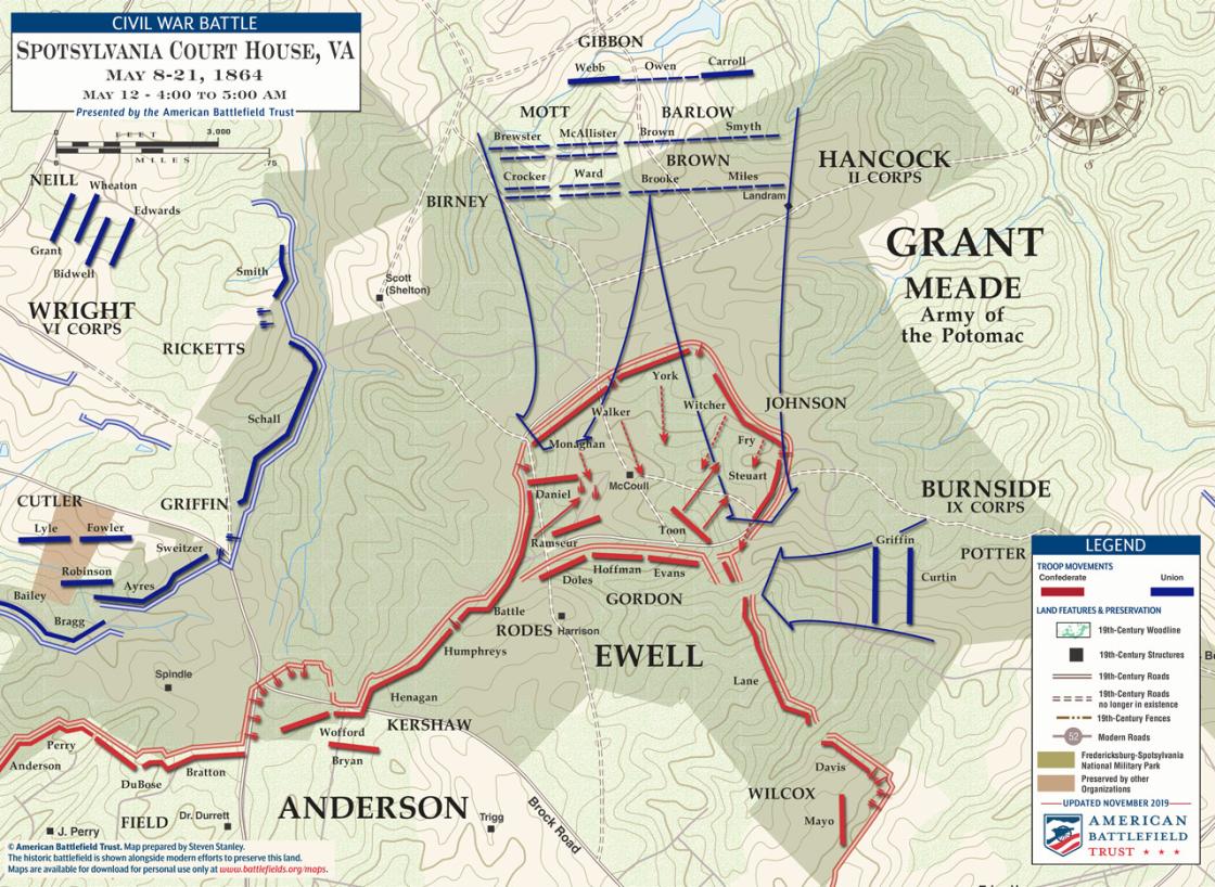 Spotsylvania Court House | May 12, 1864 | 4:00 - 5:00 am (November 2019)