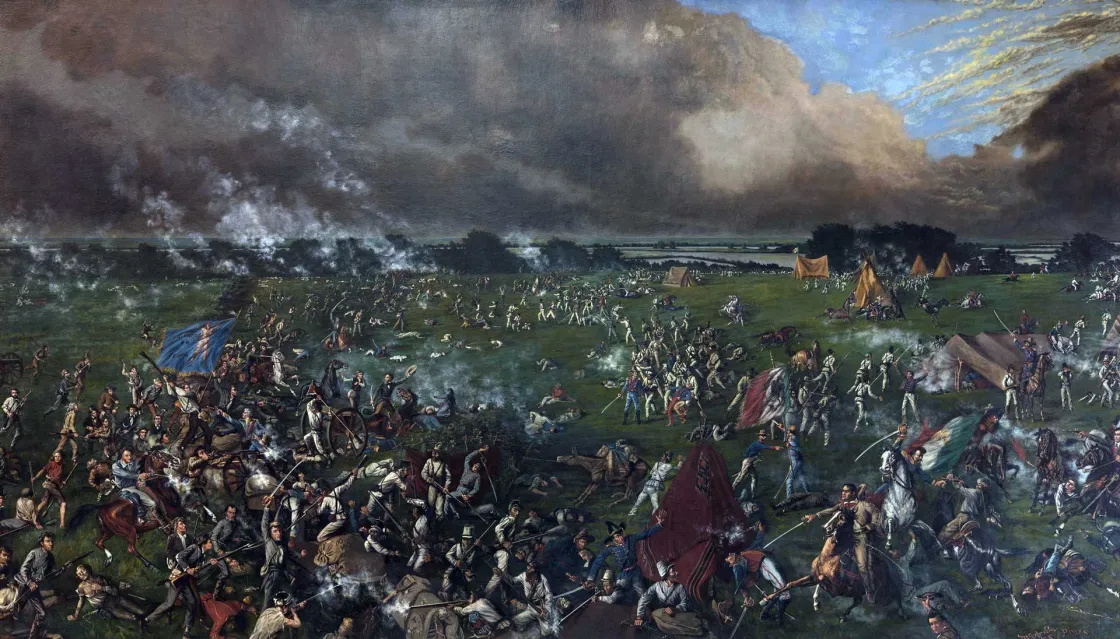 The Battle of San Jacinto, oil on canvas by Henry McArdle, 1895