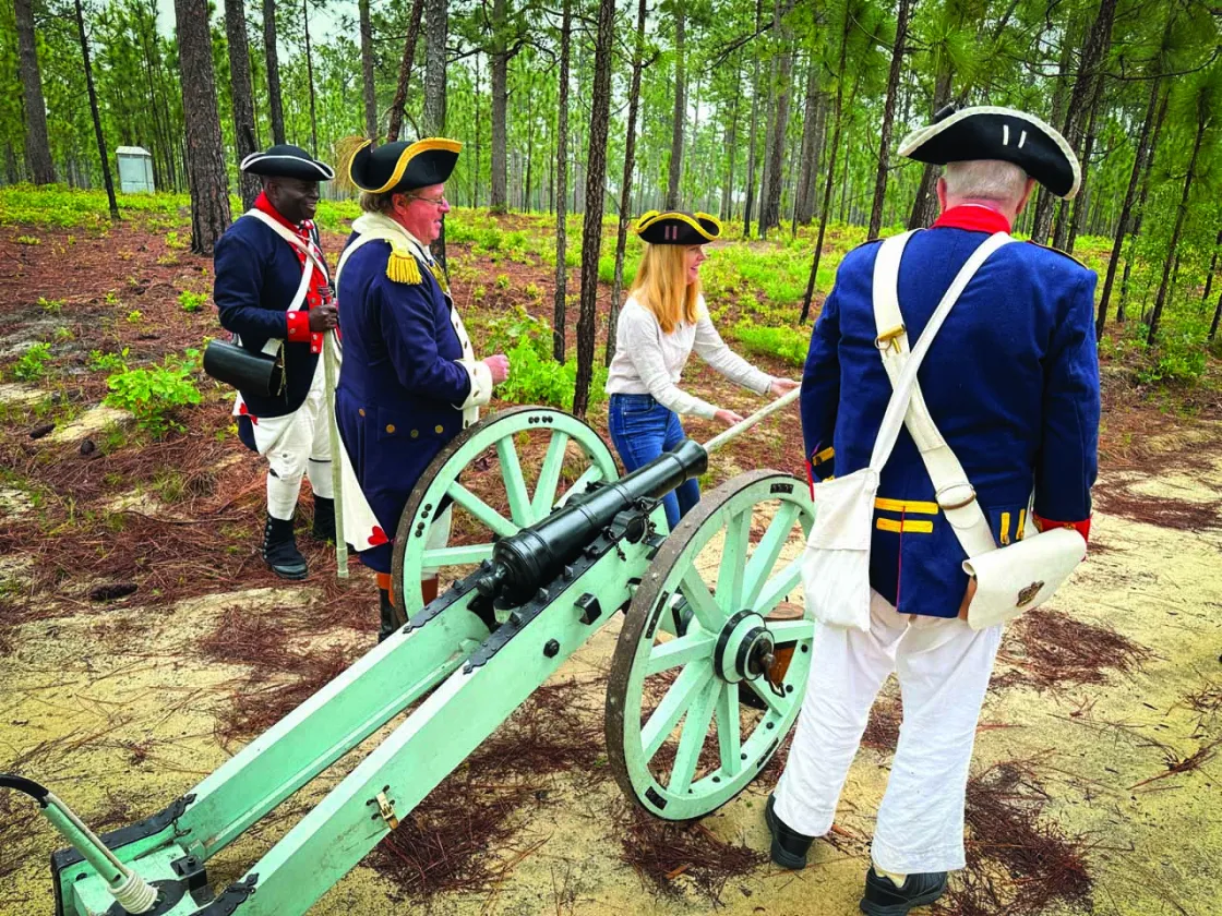 Darley participates in a cannon demonstration at Camden Battlefield, S.C.
