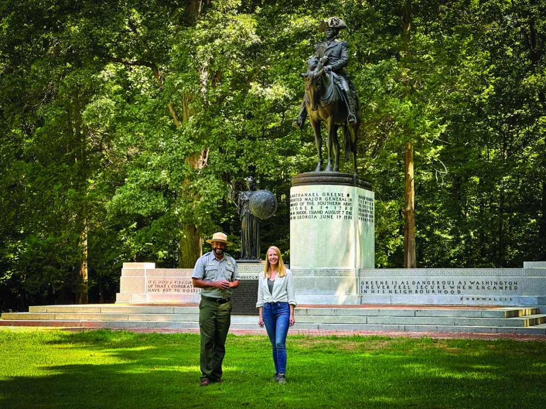 Darley with Aaron LaRocca at Guilford Courthouse National Military Park, Greensboro, N.C.