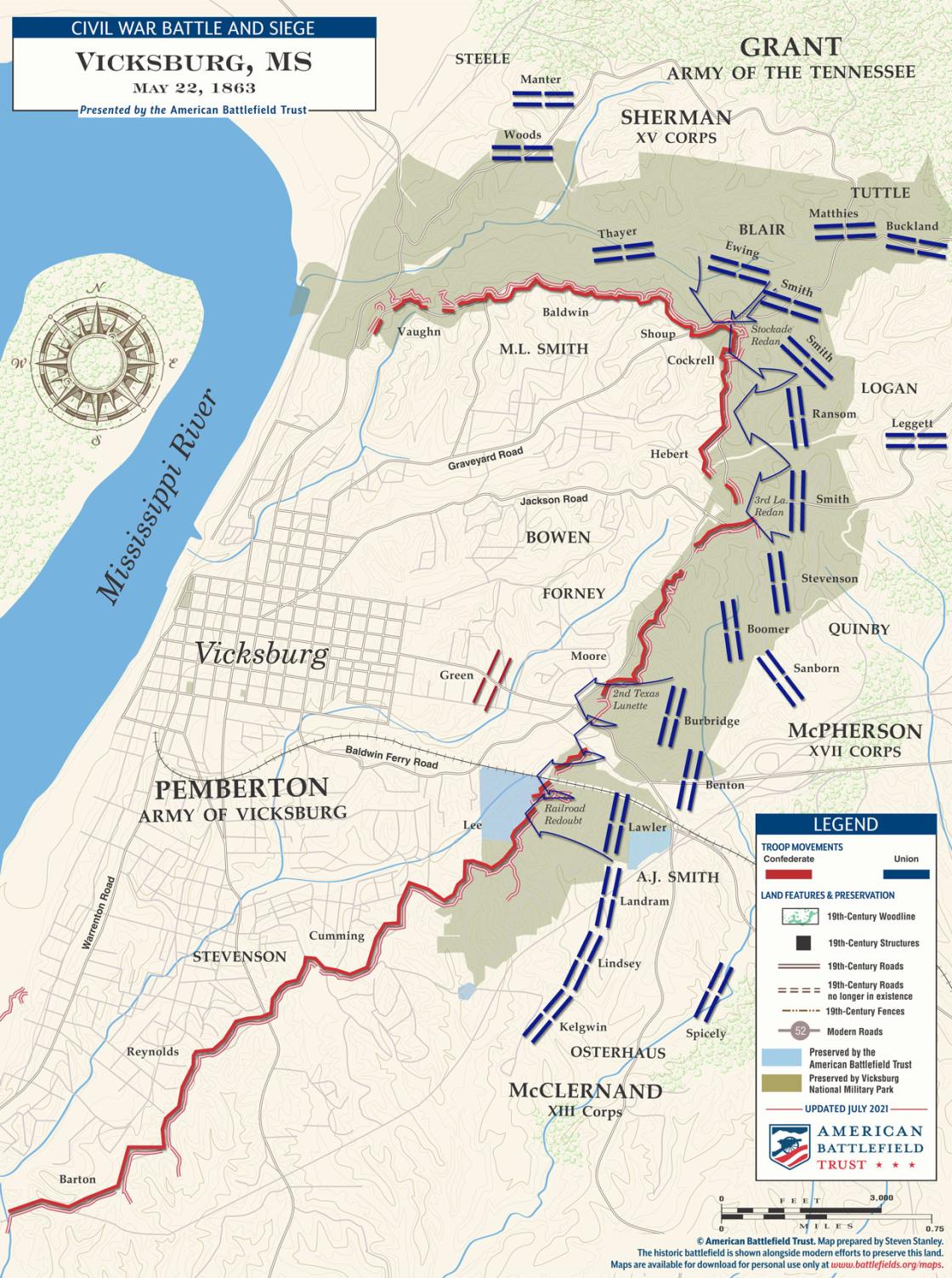 Vicksburg - May 22, 1863 Battle Map