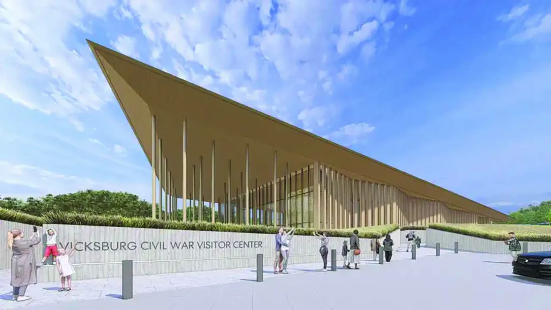 Artist rendering of the new Vicksburg Civil War Visitor Center, Vicksburg, Miss.