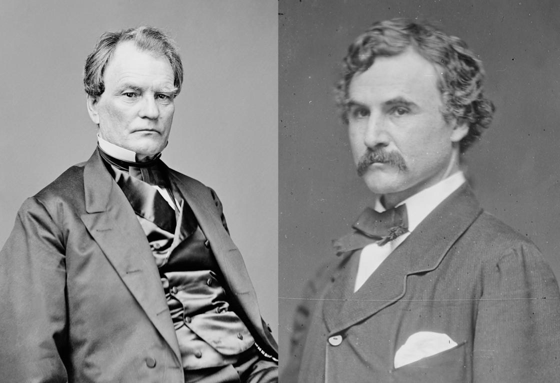 Representative Henry Winter Davis of Maryland (right) and Senator Benjamin Wade of Ohio (left)