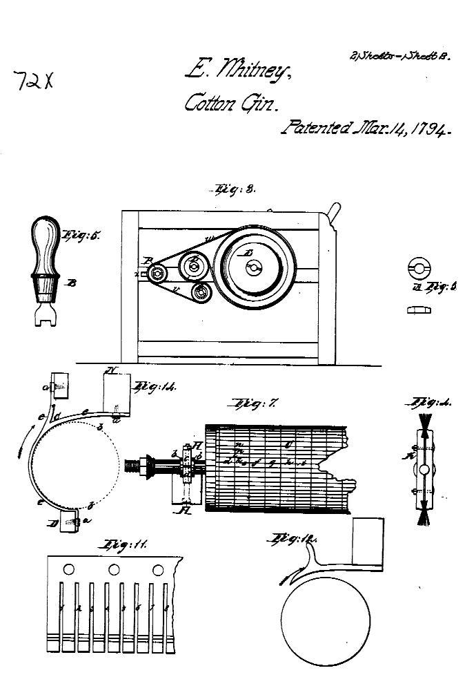 The Patent Design for Eli Whitney's Cotton Gin