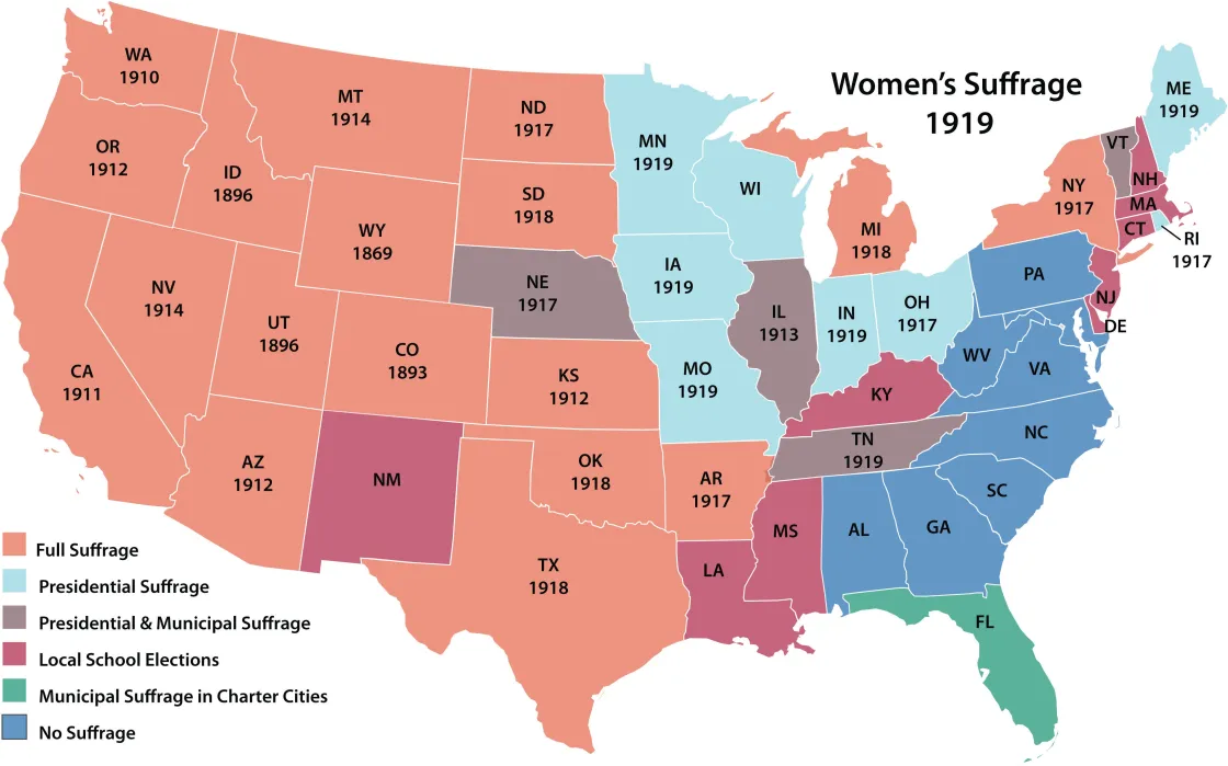 Women's Suffrage Map