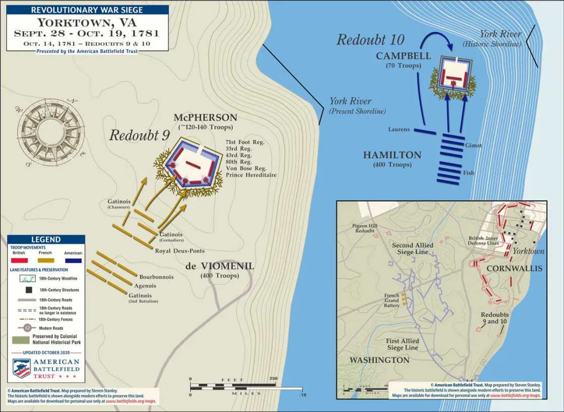 Yorktown | Assaults on Redoubts 9 and 10 | Oct 14, 1781