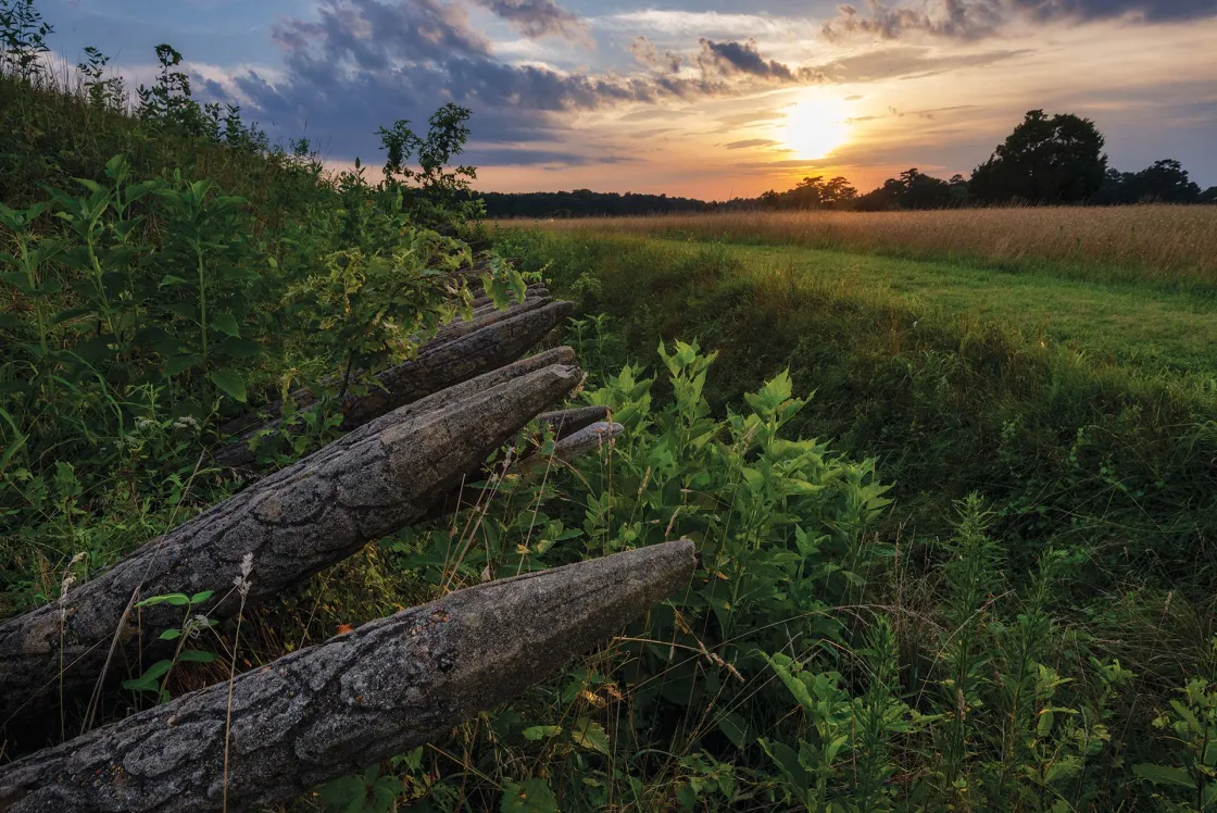 Sunset at Yorktown Battlefield