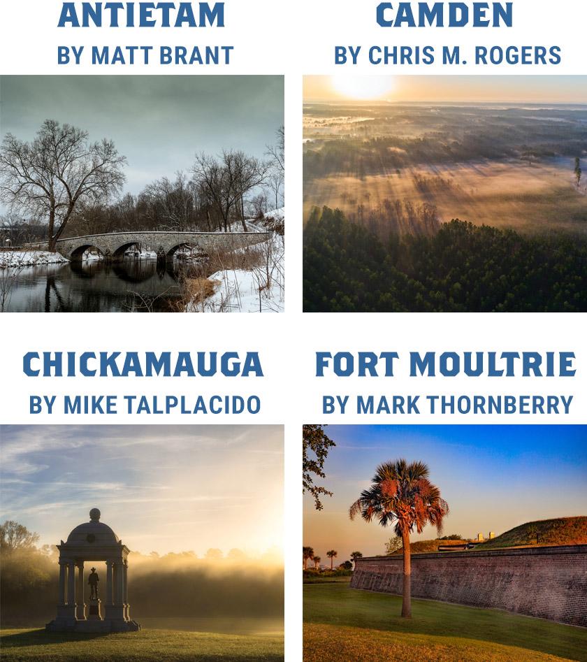 Four options for the 2026 American Battlefield Trust Calendar Contest