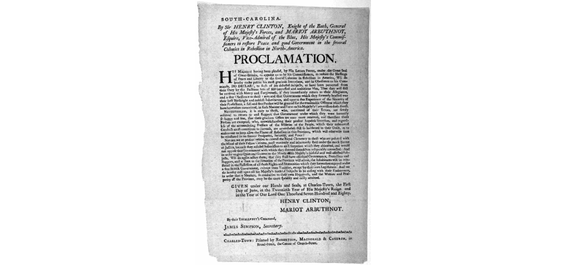 A printed page of Clinton's proclamation